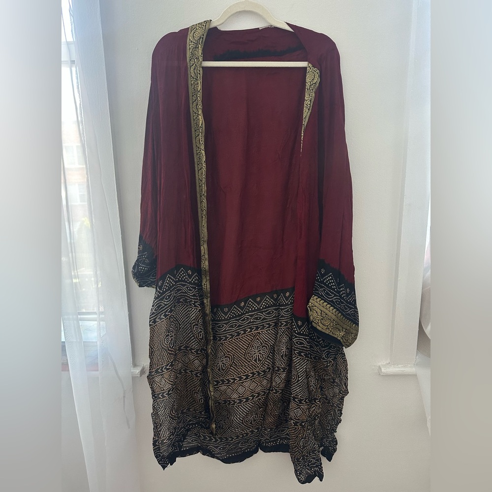 Bohemian Red and Black Kimono